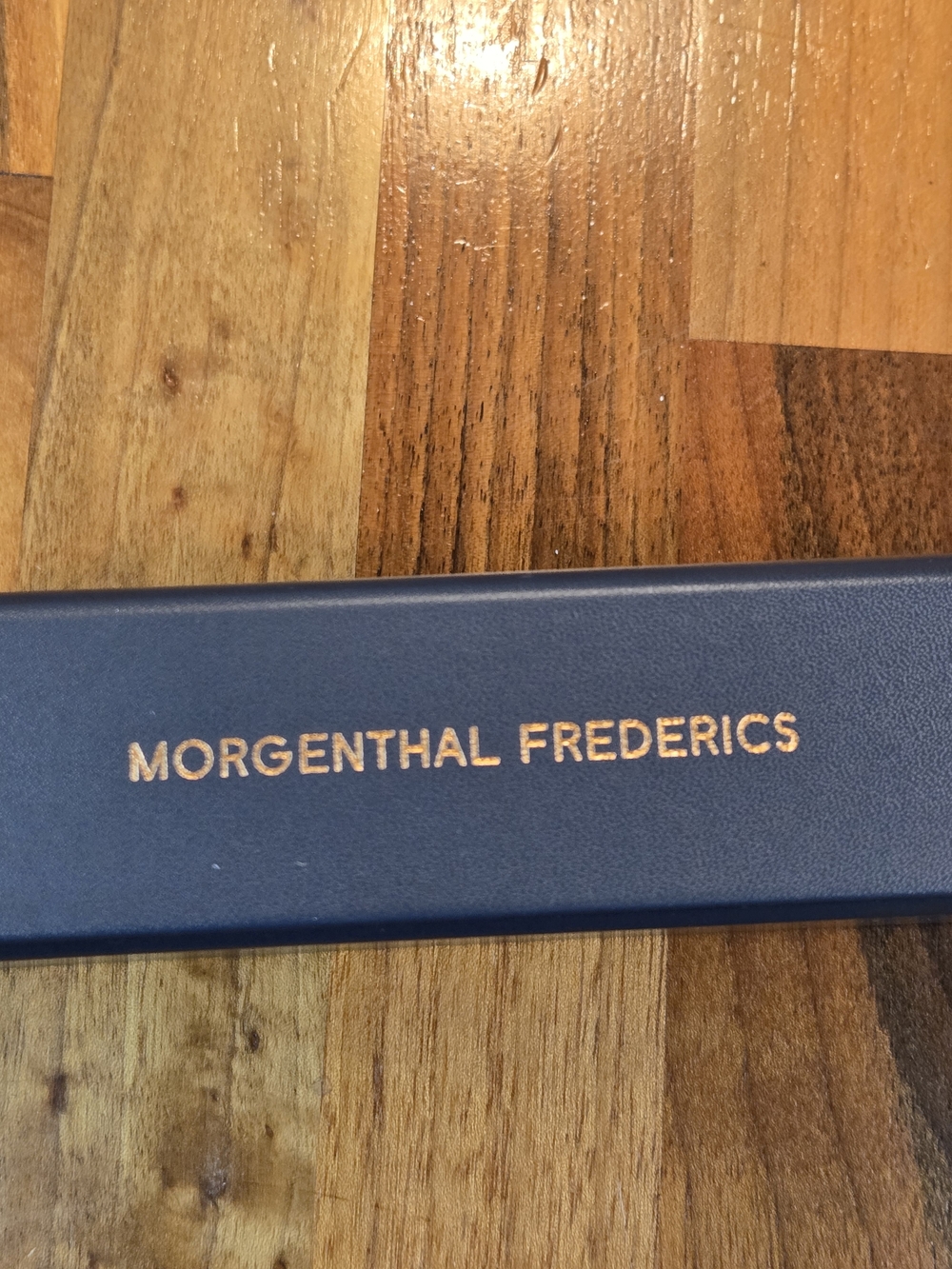 Morgenthal Frederics Luxury Eyewear Case – Matte Charcoal Grey / Black with Gold